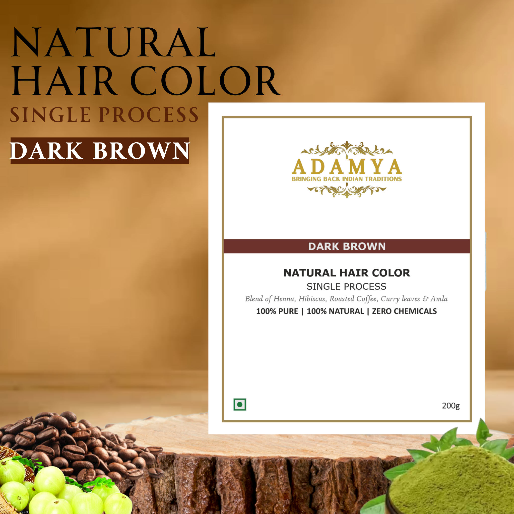 HANDMADE NATURAL HAIR COLOR (SINGLE PROCESS) _ 100% PURE, 100% NATURAL AND CHEMICAL FREE