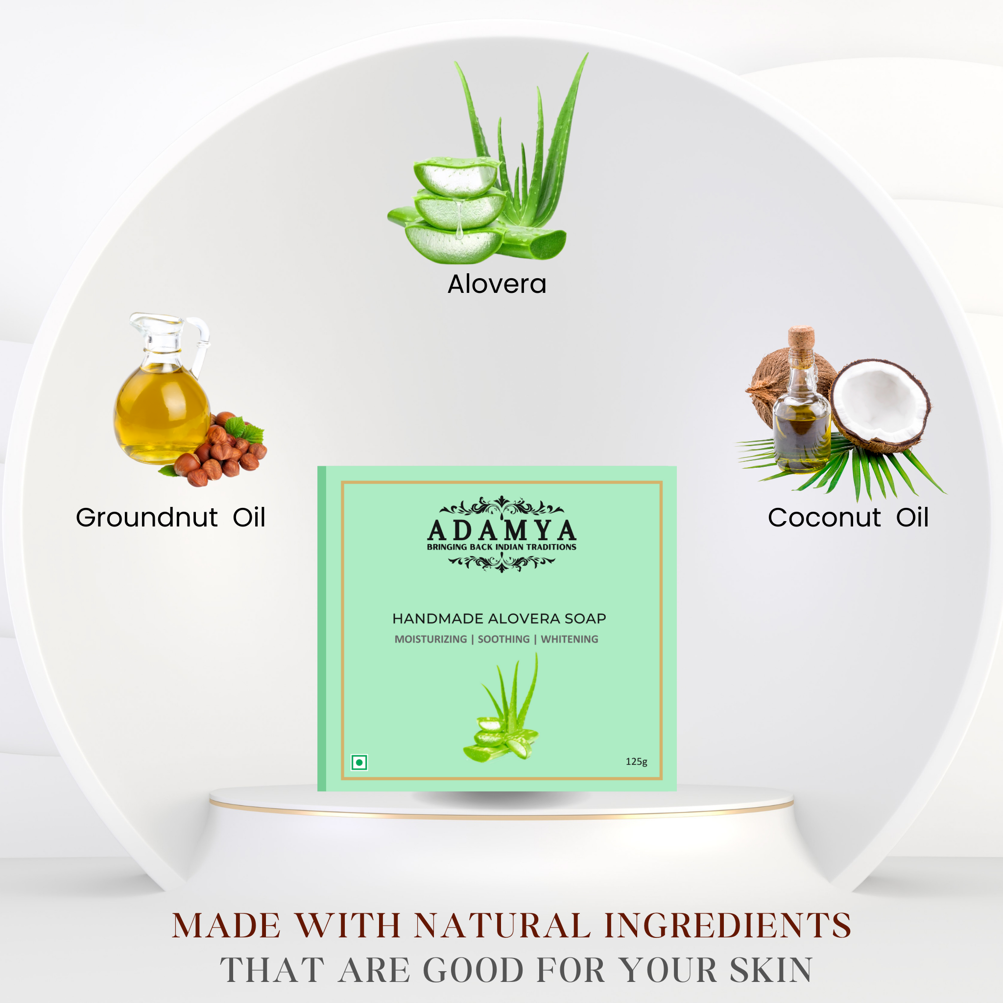 HANDMADE COLD PROCESSED ALOEVERA SOAP FOR MOISTURIZING, SOOTHING AND WHITE SKIN.