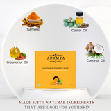 HANDMADE COLD PROCESSED TURMERIC SOAP FOR SOOTHING, BRIGHTENING SKIN