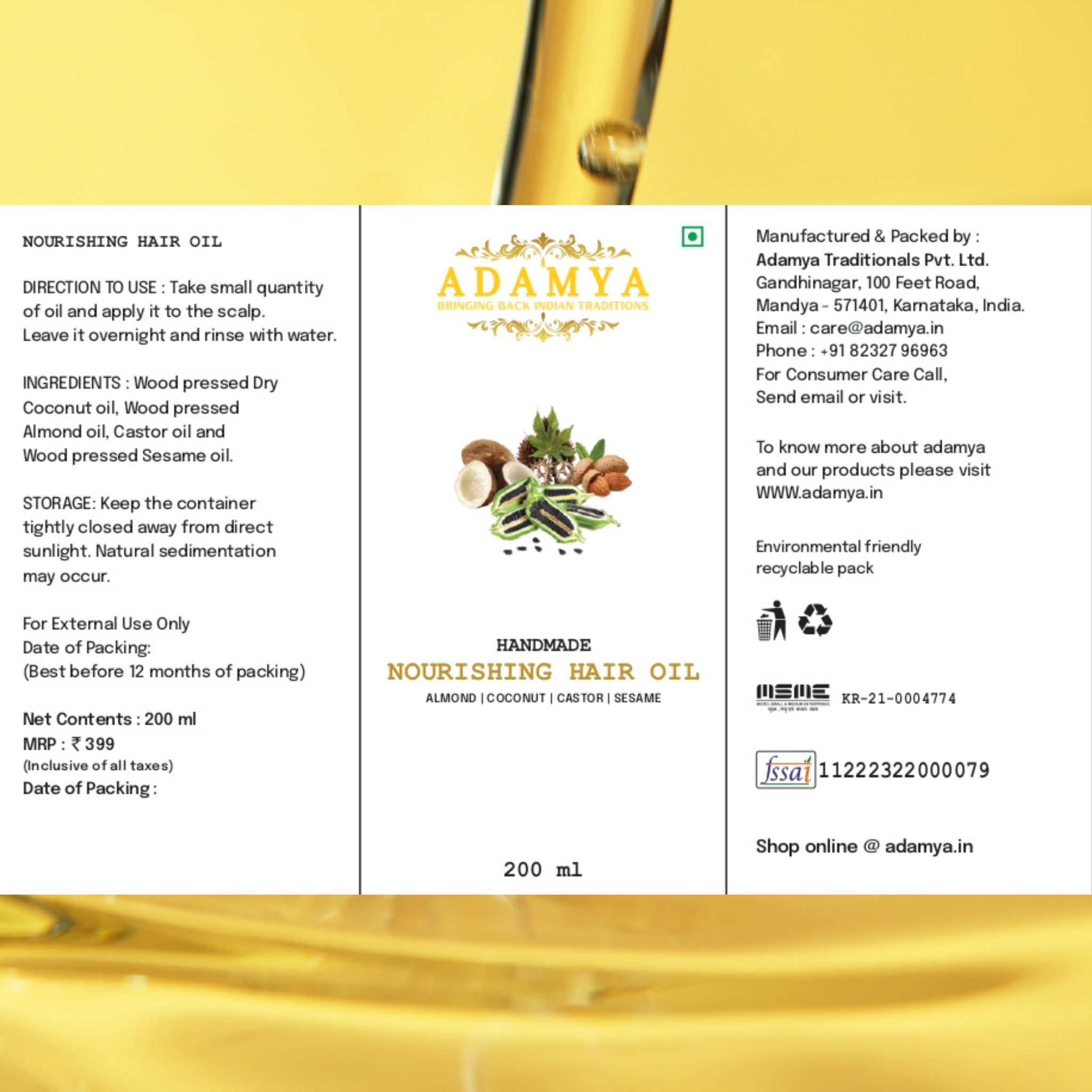 Adamya Nourishing Hair Oil