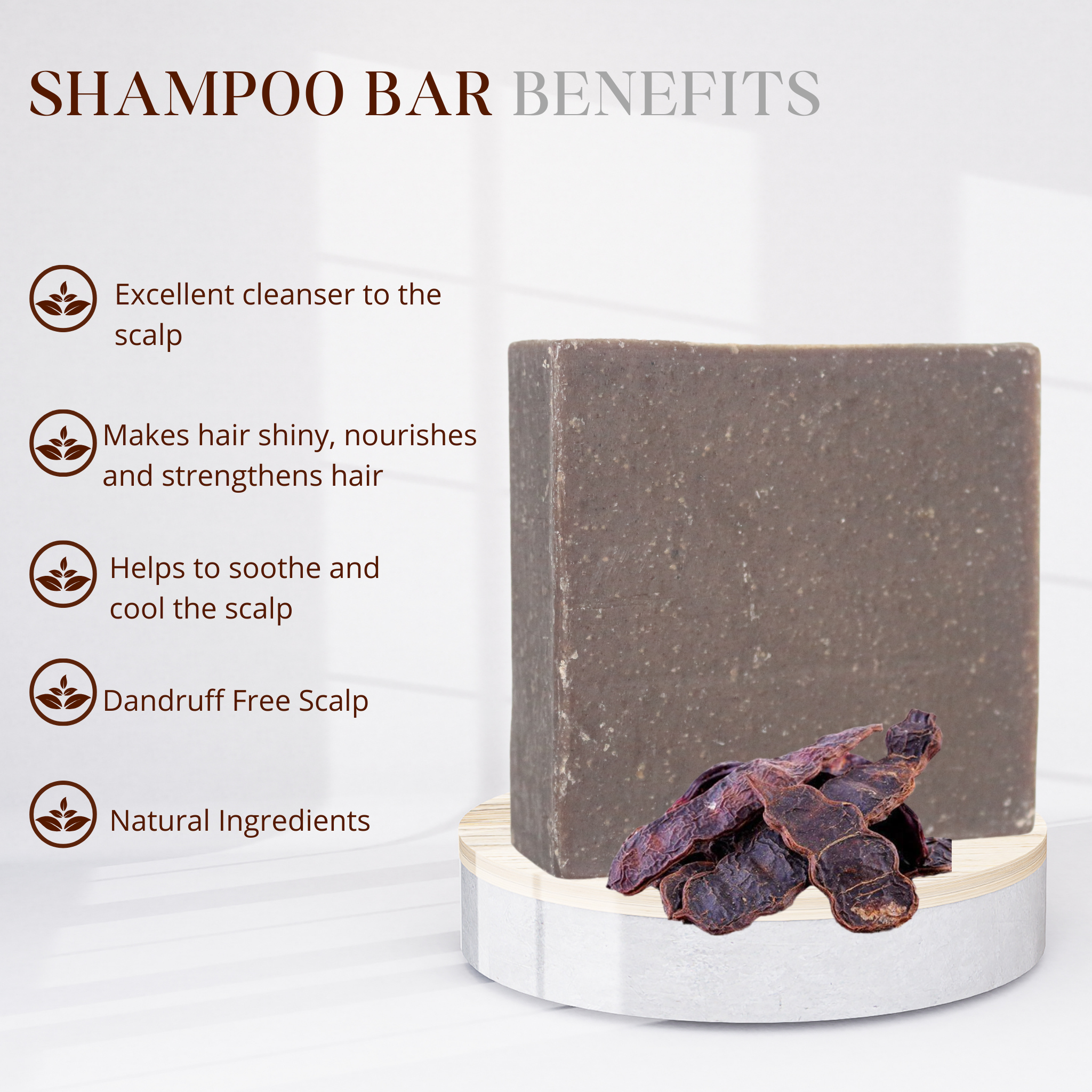 HANDMADE SHAMPOO BAR FOR HAIR CLEANSING, IMPROVES SCALP HEALTH.