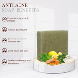 HANDMADE COLD PROCESSED ANTI-ACNE SOAP FOR HEALING AND DISINFECTANT.