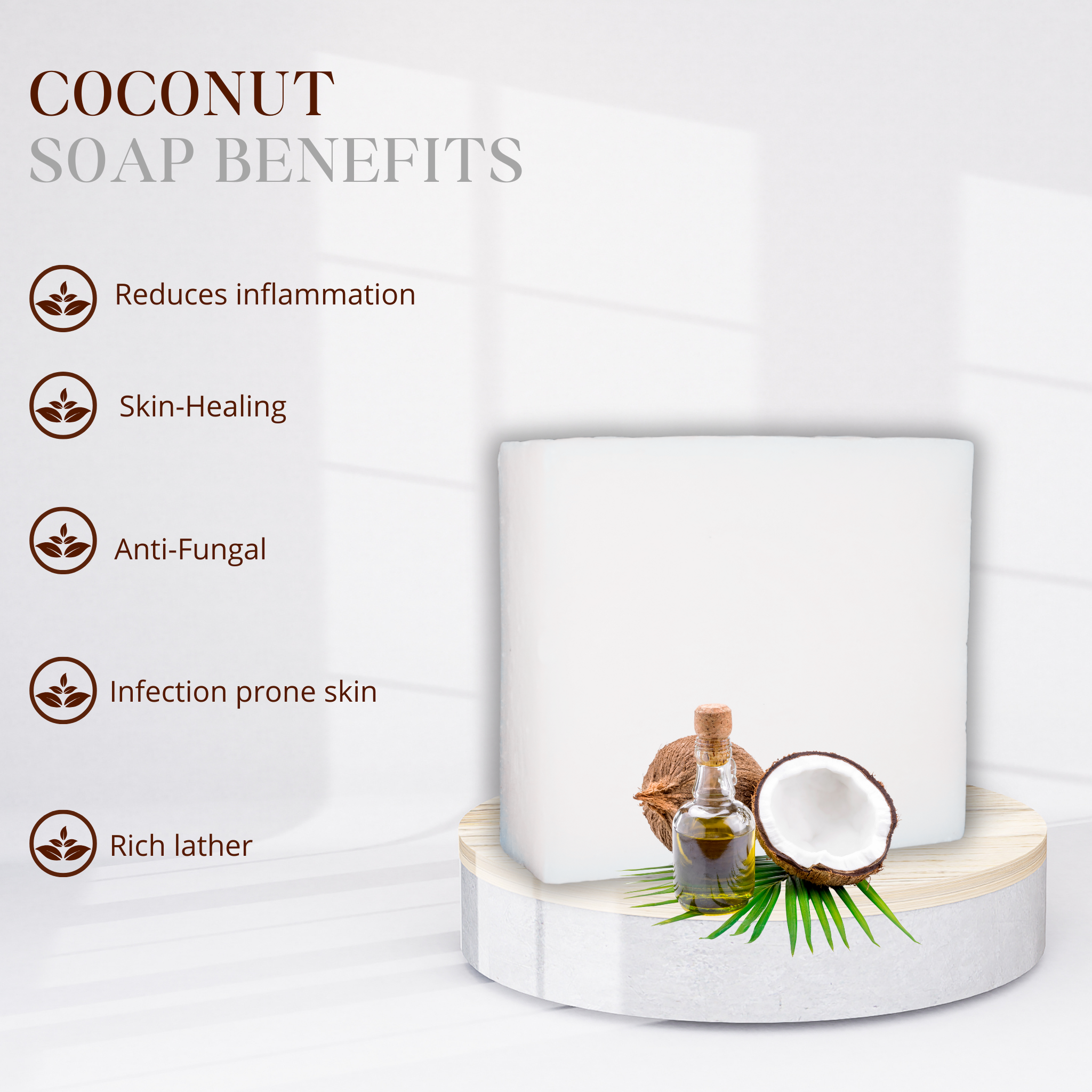 HANDMADE COLD PROCESSED COCONUT SOAP FOR MOISTURIZING AND HEALING