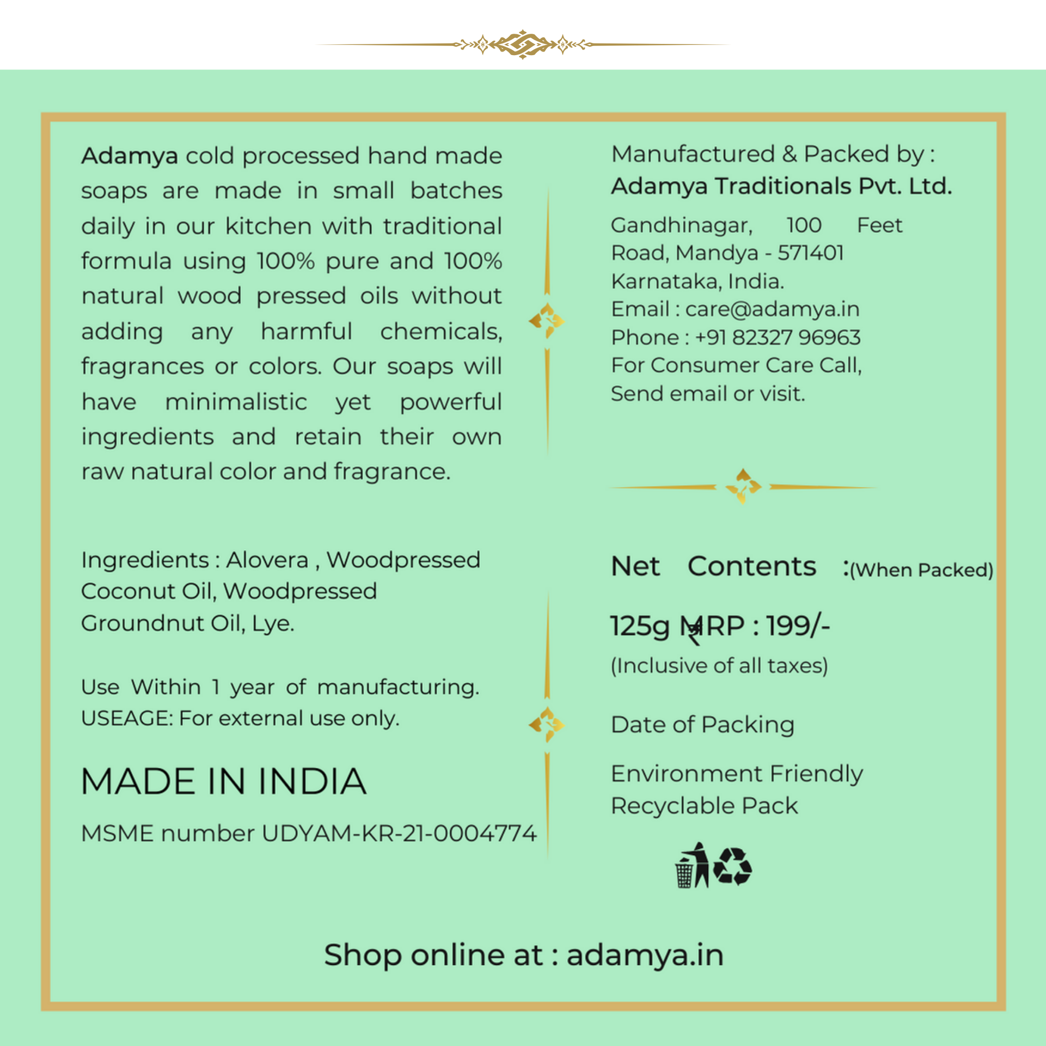 HANDMADE COLD PROCESSED ALOEVERA SOAP FOR MOISTURIZING, SOOTHING AND WHITE SKIN.