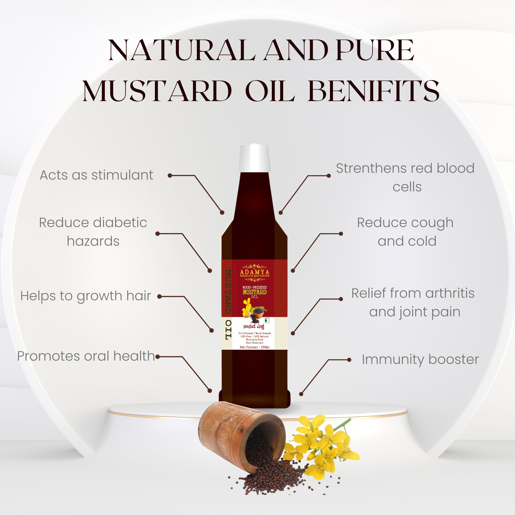 Wood Pressed Mustard Oil _ 100% Natural, 100% Pure and chemical free