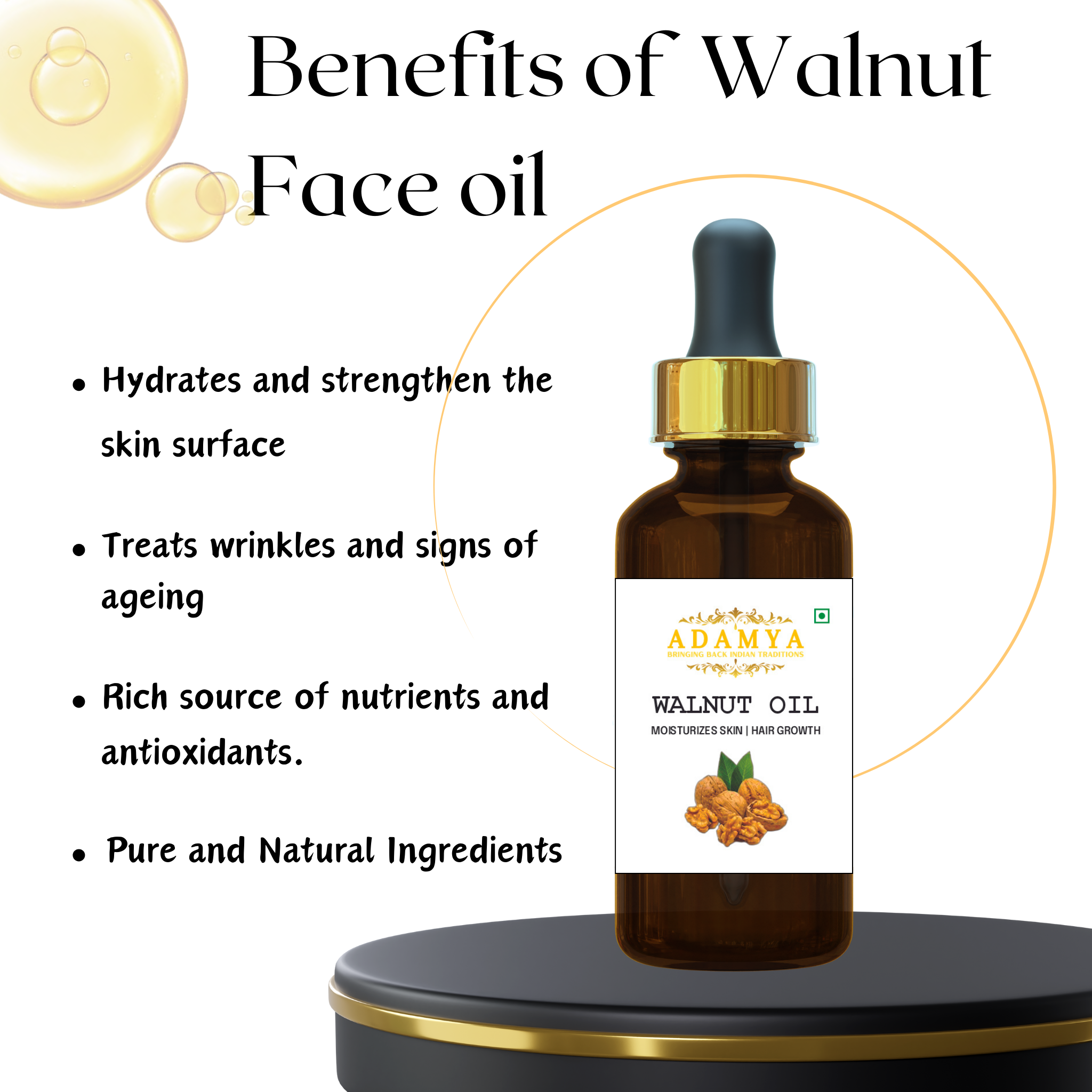 Wood Pressed Walnut Oil _ 100% Natural, 100% Pure and chemicals free