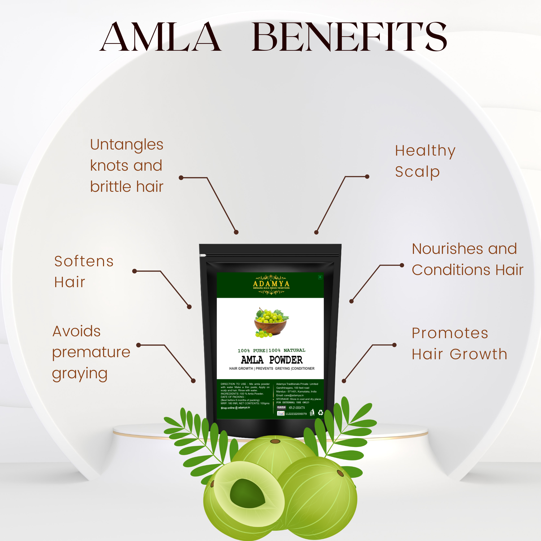 AMLA POWDER FOR HAIR GROWTH, PREVENTS GREYING AND CONDITIONER _ 100% PURE, 100% NATURAL AND CHEMICAL FREE
