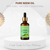 Pure Neem Oil - 100% Pure, !00% Natural & Cold Pressed - 30ml