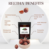 REETHA POWDER FOR NATURAL CLEANSER, DANDRUFF FREE _ 100% PURE, 100% NATURAL AND CHEMICAL FREE