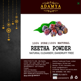 REETHA POWDER FOR NATURAL CLEANSER, DANDRUFF FREE _ 100% PURE, 100% NATURAL AND CHEMICAL FREE