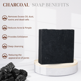 HANDMADE COLD PROCESSED ACTIVATED CHARCOAL SOAP FOR PURIFYING, DE-TAN AND DETOXIFICATION
