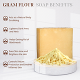 HANDMADE COLD PROCESSED GRAM FLOUR SOAP FOR BRIGHTENING AND DE-TAN