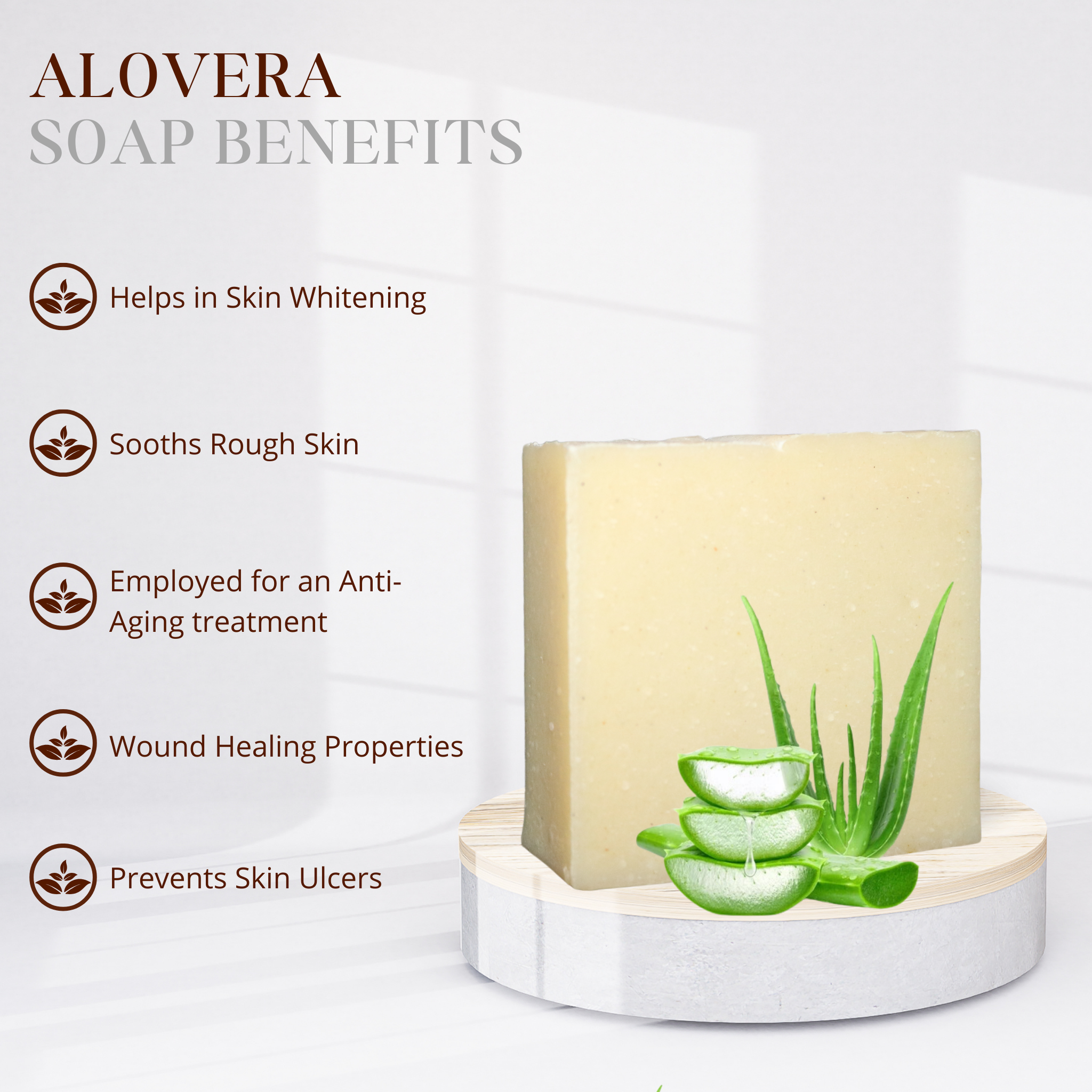 HANDMADE COLD PROCESSED ALOEVERA SOAP FOR MOISTURIZING, SOOTHING AND WHITE SKIN.