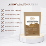 Pure Ashwagandha Powder - 100% Pure, 100% Natural, & Chemical Free - 100g