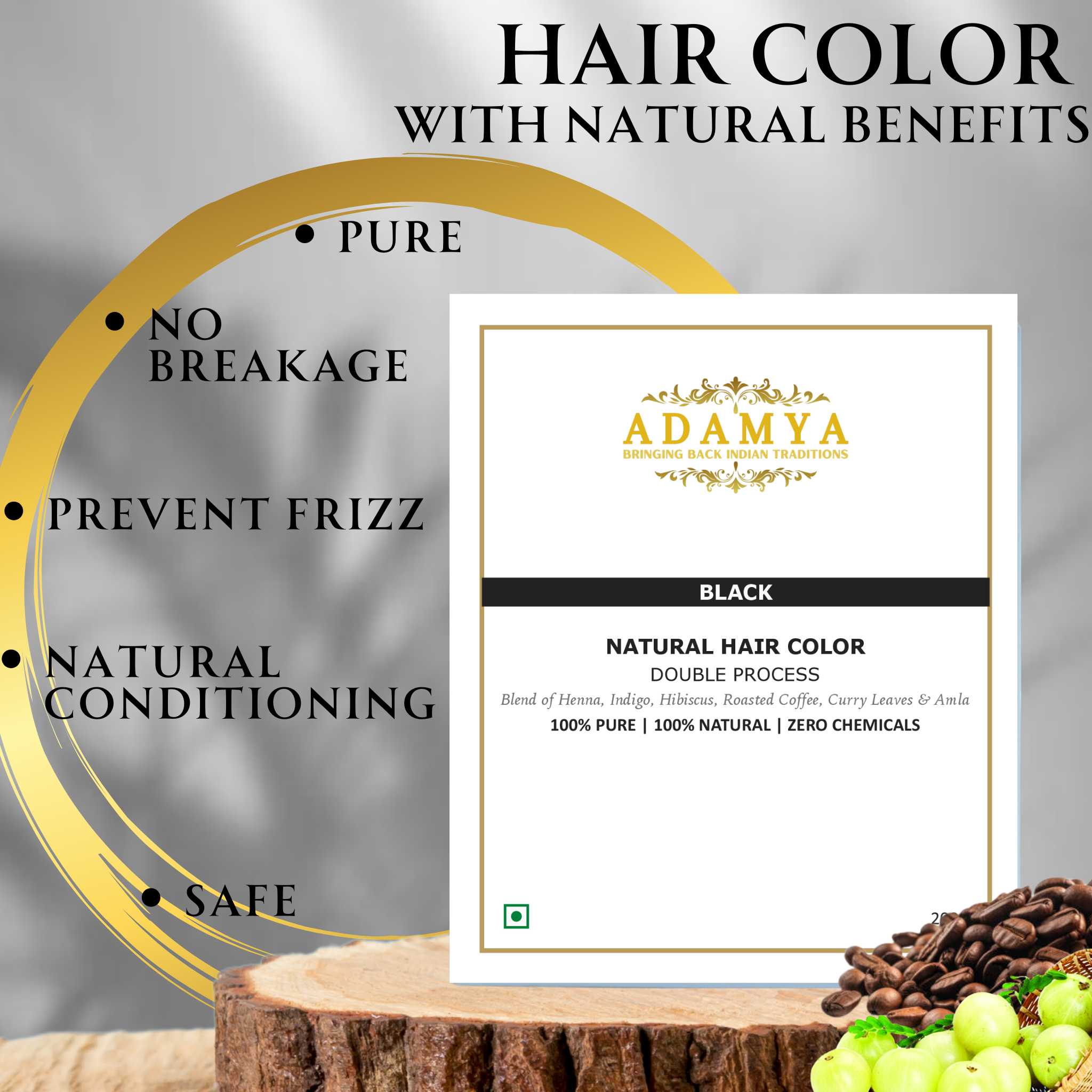 HANDMADE NATURAL HAIR COLOR (DOUBLE PROCESS) _ 100% PURE, 100% NATURAL AND CHEMICAL FREE