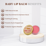 HANDMADE NATURAL ALMOND & GHEE BABY LIP BALM _ 100% PURE, 100% NATURAL AND CHEMICAL FREE