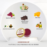 HANDMADE NATURAL BEETROOT AND JASMINE LIP BALM _ 100% PURE, 100% NATURAL AND CHEMICAL FREE