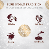 Wood Pressed Coconut Oil _ 100% Natural, 100% Pure and chemical free