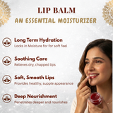 HANDMADE NATURAL BEETROOT AND JASMINE LIP BALM - 100% PURE, 100% NATURAL AND CHEMICAL FREE