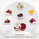 HANDMADE NATURAL ROSE PETAL LIP BALM _ 100% PURE, 100% NATURAL AND CHEMICAL FREE