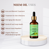 Pure Neem Oil - 100% Pure, !00% Natural & Cold Pressed - 30ml