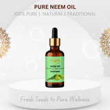 Pure Neem Oil - 100% Pure, !00% Natural & Cold Pressed - 30ml