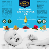 Traditional Baby Massage Oil – 100% Natural Ayurvedic Blend - Nourishing, Strengthening & Enhancing Glow for Babies