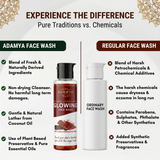 Adamya Natural Red Sandalwood & Saffron Face Wash | Skin Brightening & Complexion Enhancer | 100% Chemical-Free Facial Cleanser | Non-Drying & Gentle on Skin | With Red Sandalwood, Pure Saffron, and Champak Essential Oil | 100 ml