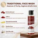 Adamya Natural Red Sandalwood & Saffron Face Wash | Skin Brightening & Complexion Enhancer | 100% Chemical-Free Facial Cleanser | Non-Drying & Gentle on Skin | With Red Sandalwood, Pure Saffron, and Champak Essential Oil | 100 ml