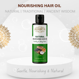 ADAMYA Nourishing Hair Oil – Pure Wood Pressed Coconut, Sesame & Almond Oil Blend with Castor Oil | Deep Conditioning, Shine & Frizz Reduction | 200 ml