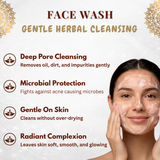 Adamya Natural Neem & Tulsi Face Wash | Acne Control & Skin Purification | 100% Chemical-Free Facial Cleanser | Non-Drying & Gentle on Skin | With Neem, Tulsi, and Lemon Essential Oil | 100 ml
