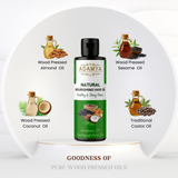 ADAMYA Nourishing Hair Oil – Pure Wood Pressed Coconut, Sesame & Almond Oil Blend with Castor Oil | Deep Conditioning, Shine & Frizz Reduction | 200 ml