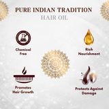 ADAMYA Nourishing Hair Oil – Pure Wood Pressed Coconut, Sesame & Almond Oil Blend with Castor Oil | Deep Conditioning, Shine & Frizz Reduction | 200 ml