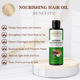 ADAMYA Nourishing Hair Oil – Pure Wood Pressed Coconut, Sesame & Almond Oil Blend with Castor Oil | Deep Conditioning, Shine & Frizz Reduction | 200 ml