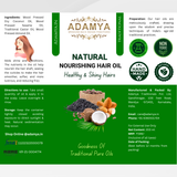 ADAMYA Nourishing Hair Oil – Pure Wood Pressed Coconut, Sesame & Almond Oil Blend with Castor Oil | Deep Conditioning, Shine & Frizz Reduction | 200 ml