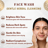 Adamya Natural Red Sandalwood & Saffron Face Wash | Skin Brightening & Complexion Enhancer | 100% Chemical-Free Facial Cleanser | Non-Drying & Gentle on Skin | With Red Sandalwood, Pure Saffron, and Champak Essential Oil | 100 ml