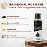 Adamya Natural Charcoal Face Wash | Deep Cleansing & Pore Detox | 100% Chemical-Free Facial Cleanser | Non-drying & Gentle on Skin | With Activated Charcoal and Lemon Essential Oil | 100 ml